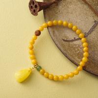 Beeswax Bracelet with Sandalwood & Jasper Stone for woman 6mm Length Approx 16 cm Sold By PC