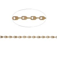 Messing gesoldeerde schakelkettingen, gouden, 7x3x3mm, Lengte 1 m, Verkocht door m