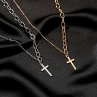 Zink Alloy Smycken Collier, Cross, plated, mode smycken & för kvinna, fler färger för val, 18mm, Längd 16.54 inch, Säljs av PC