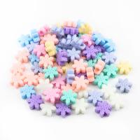 Solid Color Akryl perler, Snowflake, du kan DIY, blandede farver, 13x13mm, 200pc'er/Bag, Solgt af Bag