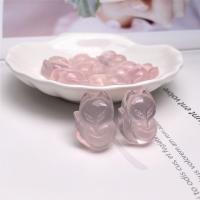 Rose Quartz Κρεμαστό κόσμημα, Αλεπού, γυαλισμένο, διαφορετικά στυλ για την επιλογή, ροζ, 30x13mm, Sold Με PC