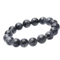 Black Rutilated Quartz Bracelet Round Unisex black Sold Per 18 cm Strand