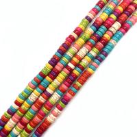 Tyrkysové korálky, tyrkysový, Rondelle, DIY & různé velikosti pro výběr, smíšené barvy, 3x6mm, Prodáno za Cca 15 inch Strand