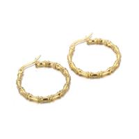 Roestvrij staal Hoop Earring, Donut, plated, voor vrouw, meer kleuren voor de keuze, 26x2.60mm, Verkocht door pair