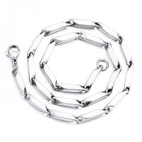 Stainless Steel Chain Ogrlica, Nehrđajući čelik, bez spolne razlike & različite veličine za izbor, izvorna boja, Prodano By PC