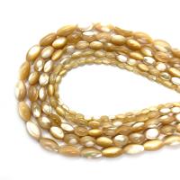 Naturlige gule Shell Perler, Ris, du kan DIY & forskellig størrelse for valg, gul, 3-12mm, Solgt Per 14.96 inch Strand