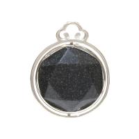 Gemstone Hängen Smycken, Mässing, blandade färger, 25mm, Säljs av PC