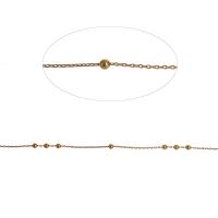 Messing bal ketting, rechthoek keten, gouden, 2mm, Lengte 1 m, Verkocht door m