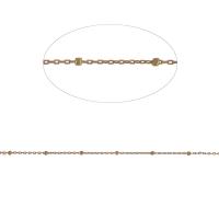 Chaine boule en laiton, chaîne rectangle, doré, 4mm, Longueur 1 m, Vendu par m