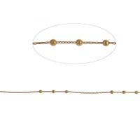 Catena a palline in ottone, Ball chain, dorato, 2x2mm, Lunghezza 1 m, Venduto da m