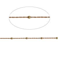 Catena a palline in ottone, Ball chain, dorato, 2x2mm, Lunghezza 1 m, Venduto da m