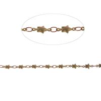 Decoratieve messing schakelkettingen, bar keten, gouden, 9x5x2mm, Lengte 1 m, Verkocht door m