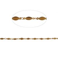 Brass koriste ketju, Messinki, bar ketju, kultainen, 11x3x2mm, Pituus 1 m, Myymät m