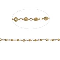 Decoratieve messing schakelkettingen, bar keten, gouden, 9x4x2mm, Lengte 1 m, Verkocht door m