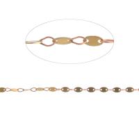 Decoratieve messing schakelkettingen, bar keten, gouden, 5x3mm, Lengte 1 m, Verkocht door m