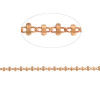 Decoratieve messing schakelkettingen, bar keten, gouden, 7x5mm, Lengte 1 m, Verkocht door m