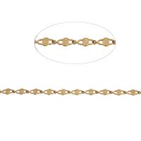 Decoratieve messing schakelkettingen, bar keten, gouden, 10x6mm, Lengte 1 m, Verkocht door m