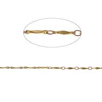 Decoratieve messing schakelkettingen, bar keten, gouden, 11x2mm, Lengte 1 m, Verkocht door m