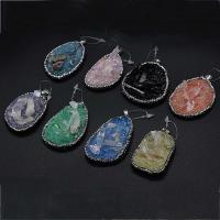 Edelstein Anhänger Schmuck, Harz, mit Ton & Edelstein, Unregelmäßige, Imitation Druzy Quarz & unisex, keine, 35x50-45x55mm, verkauft von PC