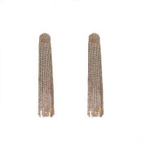 Fashion Fringe Earrings Zinc Alloy Tassel plated for woman & with rhinestone nickel lead & cadmium free Sold By Pair