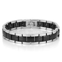 Acier inoxydable 316 bracelet, avec Acier titane & porcelaine, poli, magnétique & pour homme, plus de couleurs à choisir, 12mm, Longueur Environ 8.46 pouce, Vendu par PC