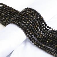 guld Obsidian Bead, poleret, du kan DIY & facetteret, blandede farver, Solgt Per 38 cm Strand