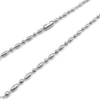 Rostfritt stål Nekclace Chain, ROSTFRITT STÅL, elektrolysbildning, kulkedja, silver, Säljs av Strand