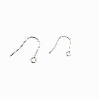 Crochet en acier inoxydable pour boucle d'oreille, acier inoxydable 316L, poli, argent, Vendu par PC