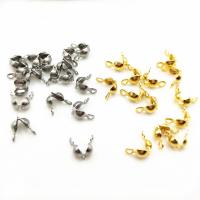 Rustfrit stål Bead Tips, Stainless Steel, forgyldt, flere farver til valg, 4mm, 500pc'er/Bag, Solgt af Bag