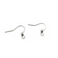 Cruach dhosmálta Hook Earwire, 316L Cruach dhosmálta, snasta, airgid, 18x16mm, 100ríomhairí pearsanta/Mála, Díolta De réir Mála