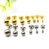 Stainless Steel Stud Øreringe, 316L Stainless Steel, for kvinde, flere farver til valg, 100pc'er/Bag, Solgt af Bag