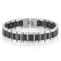 Titan Edelstahl Armband, Porzellan, mit Titanstahl, poliert, mit Magnet & für den Menschen, keine, 13mm, Länge ca. 8.46 ZollInch, verkauft von PC