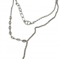 Collar de Acero Titanio, Partículas de acero, para mujer, plateado, longitud 46 cm, Vendido por UD