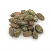 المعلقات UNAKITE, مع سبائك الزنك, غير النظاميه, مصقول, الألوان المختلطة, 10-30mm, تباع بواسطة PC