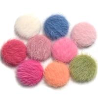 Fibre de polyester supports boutons, avec Peluche & acier inoxydable, dôme, plus de couleurs à choisir, 25mm, Environ 100PC/sac, Vendu par sac