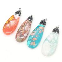 Gemstone Pendants Jewelry Resin with Rhinestone Clay Pave & Gemstone Teardrop Unisex Sold By PC