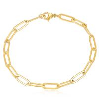 Pulseira de aço titânio, Partículas de aço, Banhado a ouro 14K, joias de moda & comprimento diferente para a escolha & para mulher, vendido por PC