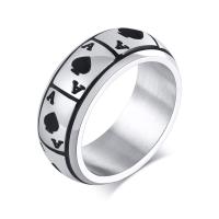 Stainless Steel Finger Ring, különböző méretű a választás & az ember, 8mm, Által értékesített PC