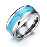 Acier de tungstène bague, avec turquoise, normes différentes pour le choix & pour homme, 8mm, Vendu par PC