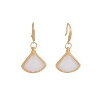 Brass Drop Earring with Jade gold color plated vintage & for woman nickel lead & cadmium free 36mm Sold By Pair