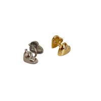 ottone Clip orecchino, Cuore, placcato, per la donna & con strass, nessuno, 5-20mm, Venduto da PC