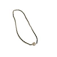 Collier de bijoux en alliage de zinc, avec cuir PU, pour femme & avec strass, couleurs mélangées, Longueur 40 cm, Vendu par PC