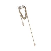 Trendy ear cuffs, Messing, met Magneet & Zoetwater Parel, plated, voor vrouw, gemengde kleuren, 170mm, Verkocht door PC