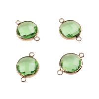 Zinco-Alloy-Connettore, lega in zinco, with cristallo, lucido, DIY & sfaccettati, verde, 14x21mm, 10PC/borsa, Venduto da borsa