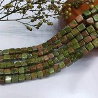 Unakite grânulos, Flores verdes, Irregular, polido, DIY & tamanho diferente para a escolha, cores misturadas, vendido para Aprox 15 inchaltura Strand