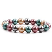 Shell Pearl pulseira, tamanho diferente para a escolha, cores misturadas, níquel, chumbo e cádmio livre, 6-10mm, comprimento 7.5 inchaltura, vendido por PC