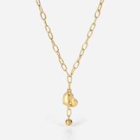 Collana in acciaio inossidabile, acciaio inox, with 1.96inch extender chain, Cuore, Placcato in oro 14K, gioielli di moda & per la donna, 15.73mm, Lunghezza Appross. 16.1 pollice, Venduto da PC