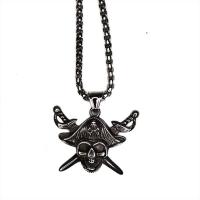 Titan stål halsband, Skull, plated, Unisex & olika stilar för val, 35x33mm, Längd Ca 23.6 inch, Säljs av PC