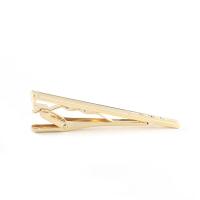 Stropdas clip, Ijzer, gold plated, met strass, 60x6mm, Verkocht door PC