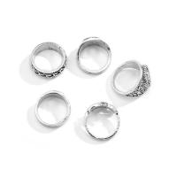 Zinc Alloy ring Set, forgyldt, 5 stykker & for mennesket, 19mm, Solgt af sæt